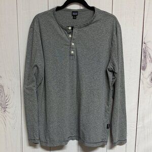 Patagonia Men’s Long-Sleeved Daily Henley, STY52260, Heather Gray, Large, EUC